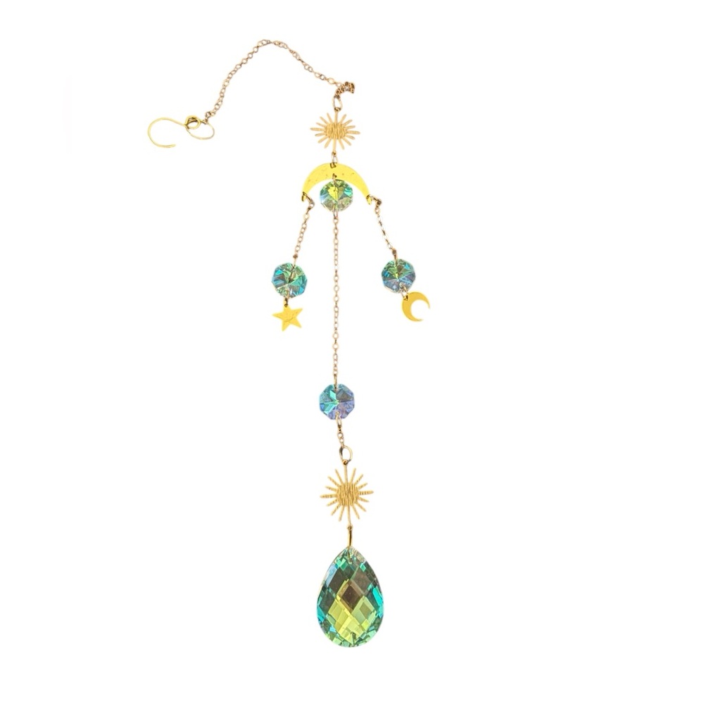 Crystal Suncatchers Hanging Decor, Prism Sun Catcher with Chain and Hook - Picture 4 of 7